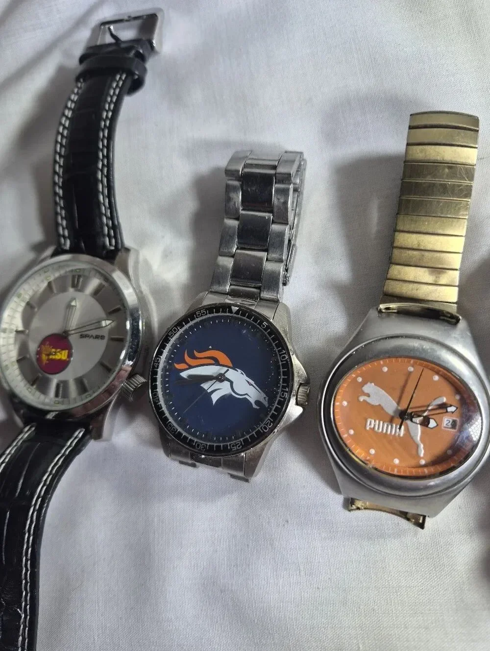 Men’s Watch Lot Bundle - Fossil, Puma, NFL Denver Broncos, NCAA ASU